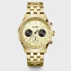 Cluse Mens Cluse Watches | 42mm Anthéor Multifunction Gold Stainless Steel 5 Link Bracelet Watch