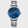 Cluse Mens Cluse Watches | Ladies Cluse Watches | 40mm Aravis Date Tracker Stainless Steel Link Watch