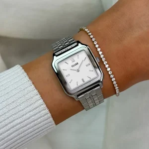 Cluse Ladies Cluse Watches | 28mm Gracieuse White Dial Stainless Steel Link Bracelet Watch