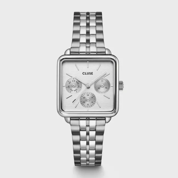 cluse_mm_la_ttragone_mult_0.webp Cluse Ladies Cluse Watches | 30mm La Tétragone Multifunction Stainless Steel Link Bracelet Watch