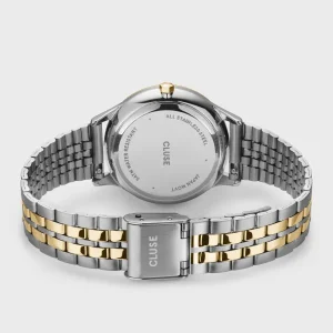 Cluse Ladies Cluse Watches | 34mm Minuit Date Bicolor Coconut Milk Stainless Steel Link Watch