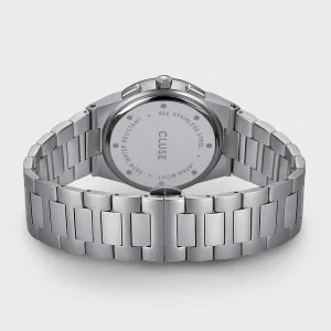 Cluse Mens Cluse Watches | 40mm Vigoureux Dark Blue and Silver Chronograph Stainless Steel Watch