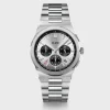 Cluse Mens Cluse Watches | 40mm Vigoureux Silver Chronograph Dial Stainless Steel Link Watch