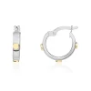 Jack Murphy Jewellers Jmj Gold Jewellery | 9ct White & Yellow Gold Screw Detailed 14.5mm Hoop Earrings