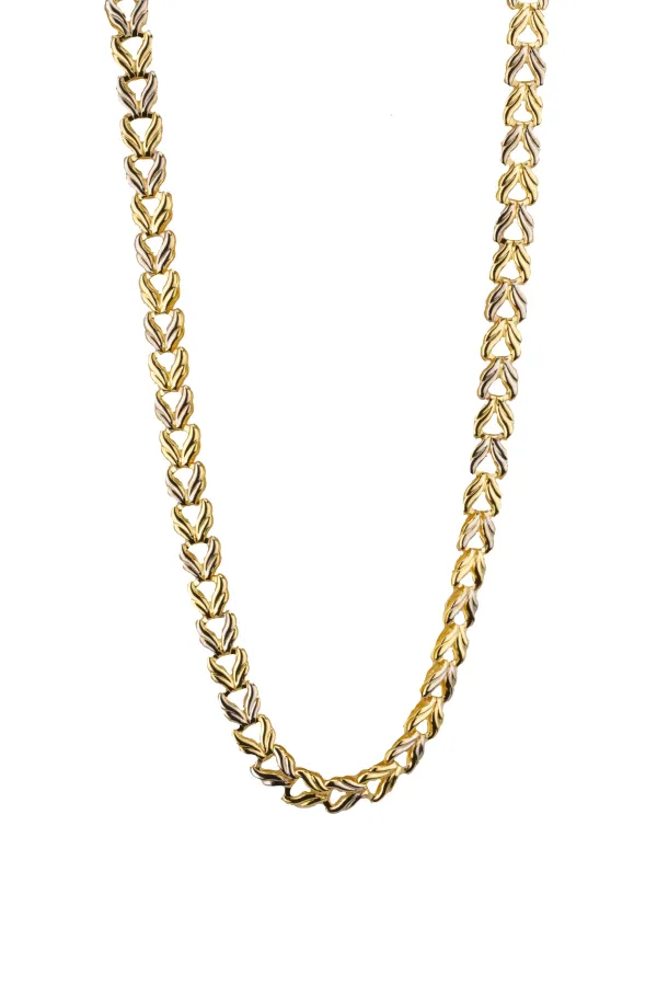 Jack Murphy Jewellers Jmj Gold Jewellery | 9ct White & Yellow Gold Two Tone Hollow Tullip Link Necklace