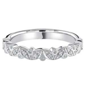 Jack Murphy Jewellers White Gold Wedding & Eternity Rings | 18ct White Gold 50% Spread Marquise & Round Fancy Cut Diamond Ring 0.14ct