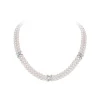 Jack Murphy Jewellers Jmj Diamond Set Jewellery | Jmj Gold Jewellery | 18ct White Gold Alternating Double Row Akoya Pearl & Diamond Necklace, 0.10ct