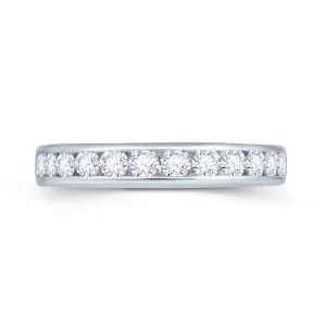 Jack Murphy Jewellers White Gold Wedding & Eternity Rings | 18ct White Gold Brilliant Round 3.5mm Channel Set Diamond Ring 0.65ct