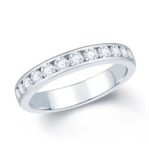 Jack Murphy Jewellers White Gold Wedding & Eternity Rings | 18ct White Gold Brilliant Round 3.5mm Channel Set Diamond Ring 0.65ct