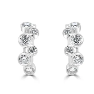 Jack Murphy Jewellers Jmj Gold Jewellery | 18ct White Gold Bubble Diamond Hoop Earrings