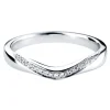 Jack Murphy Jewellers White Gold Wedding & Eternity Rings | 18ct White Gold Curved & Grain Set Wave Diamond Band 0.07ct