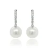 Jack Murphy Jewellers Jmj Gold Jewellery | Jmj Diamond Set Jewellery | 9ct White Gold Diamond Hoop Cultured Pearl Earrings
