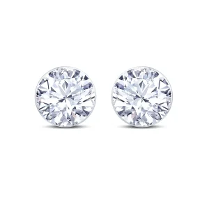 Jack Murphy Jewellers Jmj Diamond Set Jewellery | Jmj Gold Jewellery | 18ct White Gold Diamond Rub-Over Round Stud Earrings, 0.30ct