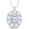 Jack Murphy Jewellers Bridal Jewellery | Jmj Diamond Set Jewellery | 18ct White Gold Halo Diamond Necklace, 0.40ct
