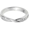 Jack Murphy Jewellers White Gold Wedding & Eternity Rings | 18ct White Gold Inlaid Crossover Diamond Ring 0.16ct