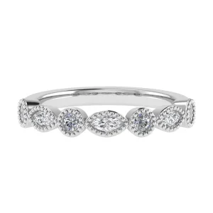 Jack Murphy Jewellers White Gold Wedding & Eternity Rings | 18ct White Gold Marquise & Round Fancy Cut Diamond Band 0.35ct