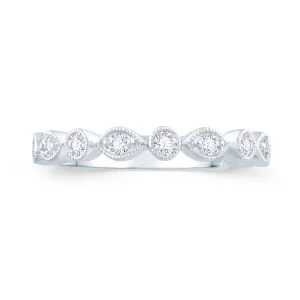 Jack Murphy Jewellers White Gold Wedding & Eternity Rings | 18ct White Gold Marquise & Round Fancy Cut Diamond Ring 0.25ct