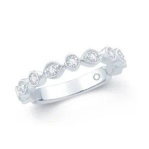 Jack Murphy Jewellers White Gold Wedding & Eternity Rings | 18ct White Gold Marquise & Round Fancy Cut Diamond Ring 0.25ct