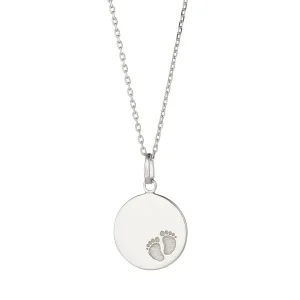 Jack Murphy Jewellers Jmj Gold Jewellery | 9ct White Gold 15mm Baby Feet Disc
