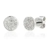 Jack Murphy Jewellers Jmj Diamond Set Jewellery | Jmj Gold Jewellery | 9ct White Gold Pavé Set Diamond Disc Stud Earrings, 0.15ct