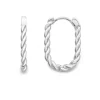 Jack Murphy Jewellers Jmj Gold Jewellery | 9ct White Gold Rectangle Ribbed Hoop Earrings