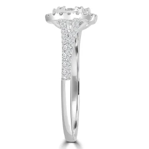 Jack Murphy Jewellers Natural Halo Diamond Rings | Natural Cluster Diamond Rings | 18ct White Gold Round Brilliant Illusion Halo Diamond Ring, 0.67ct