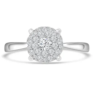 Jack Murphy Jewellers Natural Cluster Diamond Rings | 18ct White Gold Round Multi-Stone Diamond Ring 0.40ct