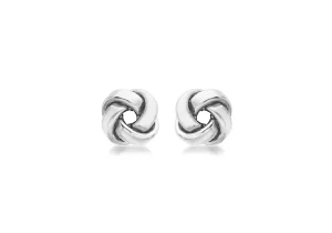 Jack Murphy Jewellers Bridal Jewellery | Jmj Gold Jewellery | 9ct White Gold Single 10mm Knot Stud Earrings