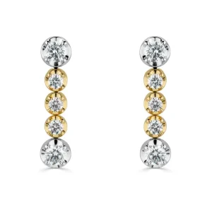 Jack Murphy Jewellers Bridal Jewellery | All Jmj & Branded Fashion Jewellery | 18ct Yellow & White Gold Tennis Drop Earrings 0.60ct