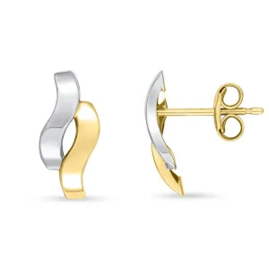Jack Murphy Jewellers Jmj Gold Jewellery | 9ct Yellow & White Gold Twist Stud Earrings