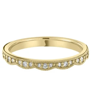 Jack Murphy Jewellers Yellow Gold Wedding & Eternity Rings | 18ct Yellow Gold Beaded & Round Fancy Cut Diamond Ring 0.14ct