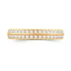 Jack Murphy Jewellers Yellow Gold Wedding & Eternity Rings | 18ct Yellow Gold Bevelled Double Row Brilliant Round 3.5mm Diamond Ring 0.30ct