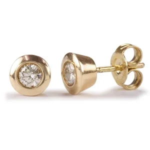 Jack Murphy Jewellers Jmj Diamond Set Jewellery | Jmj Gold Jewellery | 9ct Yellow Gold Bezel Set 0.25ct Diamond Earrings