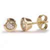 Jack Murphy Jewellers Jmj Diamond Set Jewellery | Jmj Gold Jewellery | 9ct Yellow Gold Bezel Set 0.20ct Diamond Earrings