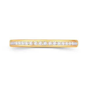 Jack Murphy Jewellers Yellow Gold Wedding & Eternity Rings | 18ct Yellow Gold Brilliant Round Channel Set 3mm Diamond Ring 0.40ct