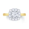 Jack Murphy Jewellers Natural Halo Diamond Rings | 18ct Yellow Gold Brilliant Round & Cushion Halo Diamond Ring, 1.02ct