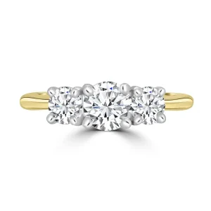 Jack Murphy Jewellers Natural Three-Stone Diamond Rings | 18ct Yellow Gold Brilliant Round Three Stone Diamond Ring, 0.71ct