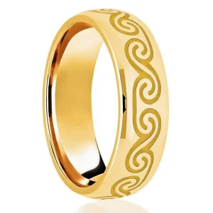 Jack Murphy Jewellers Yellow Gold Wedding Rings | 18ct Yellow Gold Celtic Spiral Design Classic Medium 6mm Wedding Band