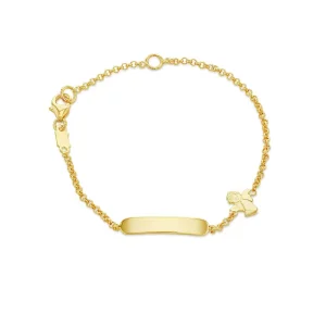 Jack Murphy Jewellers Childrens Jewellery | Jmj Gold Jewellery | 9ct Yellow Gold Children's Angel & ID Plate Bracelet