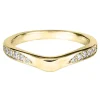 Jack Murphy Jewellers Yellow Gold Wedding & Eternity Rings | 18ct Yellow Gold Curved & Shoulder Grain Set Wave Diamond Band 0.19ct