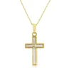 Jack Murphy Jewellers Childrens Jewellery | Jmj Diamond Set Jewellery | 9ct Yellow Gold Diamond & Mother of Pearl Cross Necklace