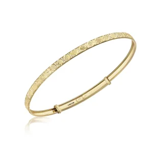 Jack Murphy Jewellers Jmj Gold Jewellery | 9ct Yellow Gold Diamond Cut Star Pattern Bangle
