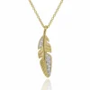 Jack Murphy Jewellers Jmj Gold Jewellery | 9ct Yellow Gold Diamond Set Feather Necklace, 0.03ct