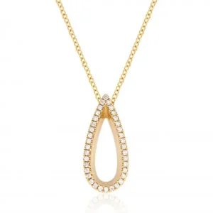 Jack Murphy Jewellers Jmj Diamond Set Jewellery | Jmj Gold Jewellery | 9ct Yellow Gold Diamond Set Pear Drop Pendant Necklace, 0.20ct