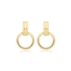 Jack Murphy Jewellers Jmj Gold Jewellery | 9ct Yellow Gold Double & Drop Creole Hoop Stud Earrings