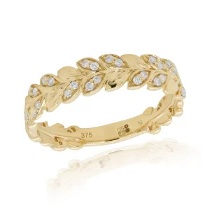 Jack Murphy Jewellers Jmj Diamond Set Jewellery | Jmj Gold Jewellery | 9ct Yellow Gold Fancy Vine Diamond Set Ring 0.10ct