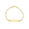 Jack Murphy Jewellers Childrens Jewellery | Jmj Gold Jewellery | 9ct Yellow Gold Figaro Chain With ID Plate Children's Bracelet