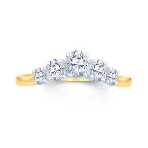 Jack Murphy Jewellers Yellow Gold Wedding & Eternity Rings | 18ct Yellow Gold Graduating Oval Diamond Wedding Ring 0.45ct