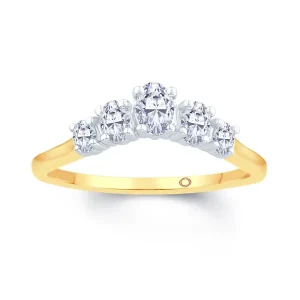 Jack Murphy Jewellers Yellow Gold Wedding & Eternity Rings | 18ct Yellow Gold Graduating Oval Diamond Wedding Ring 0.45ct