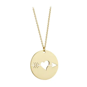 Jack Murphy Jewellers Jmj Gold Jewellery | 9ct Yellow Gold Heart & Arrow Disc Pendant